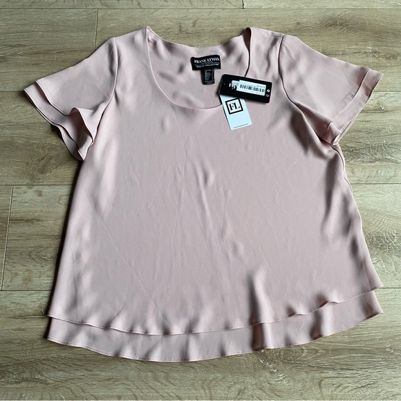 NWT Frank Lyman Design Layered woven top dark blush Style# 216329 made in Canada - Picture 2 of 7